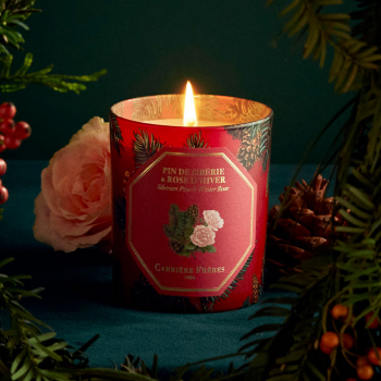 Carrière-Frères, scented candle, Siberian Pine&Winterrose, in glass, style